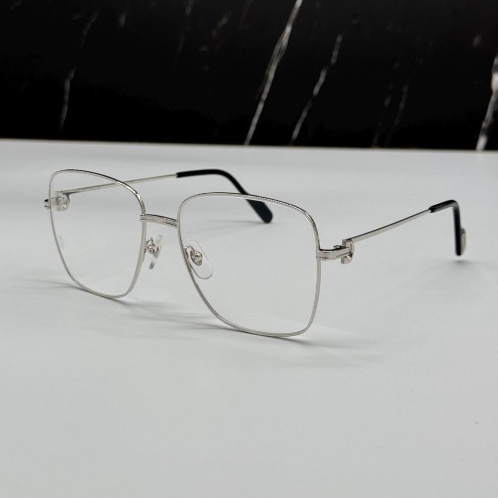 NEW CT0253O 001 CARTIER SILVER UNISEX CARTIER EYEGLASSES